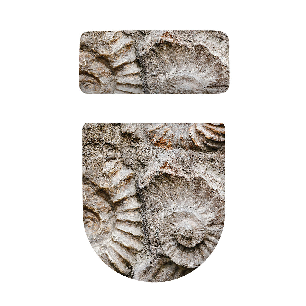 Ammonoidea Fossil Print Toilet Lid And Tank Cover Set