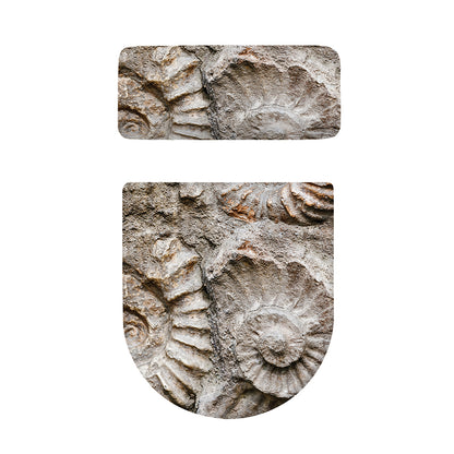 Ammonoidea Fossil Print Toilet Lid And Tank Cover Set