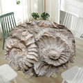 Ammonoidea Fossil Print Waterproof Round Tablecloth