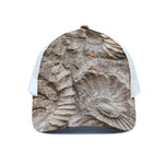 Ammonoidea Fossil Print White Mesh Trucker Cap