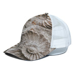 Ammonoidea Fossil Print White Mesh Trucker Cap