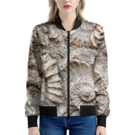 Ammonoidea Fossil Print Women's Bomber Jacket