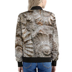 Ammonoidea Fossil Print Women's Bomber Jacket