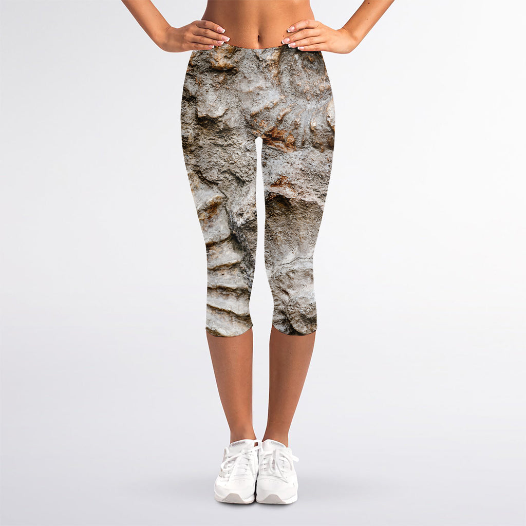 Ammonoidea Fossil Print Women's Capri Leggings