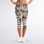 Ammonoidea Fossil Print Women's Capri Leggings