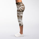 Ammonoidea Fossil Print Women's Capri Leggings