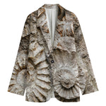 Ammonoidea Fossil Print Women's Cotton Blazer