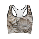 Ammonoidea Fossil Print Women's Sports Bra