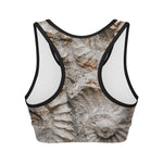Ammonoidea Fossil Print Women's Sports Bra