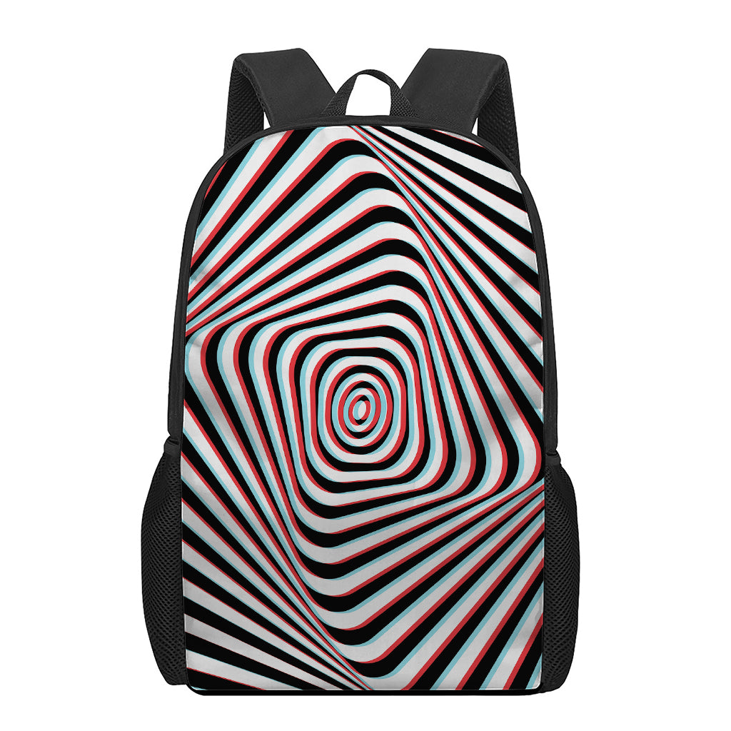 Anaglyph Optical Illusion Print 17 Inch Backpack