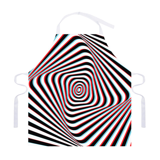 Anaglyph Optical Illusion Print Adjustable Apron