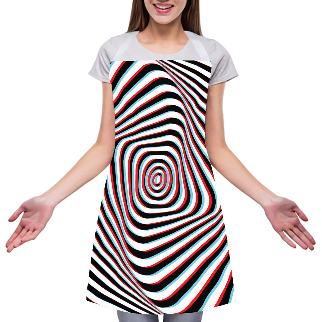 Anaglyph Optical Illusion Print Adjustable Apron
