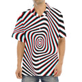 Anaglyph Optical Illusion Print Aloha Shirt