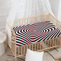 Anaglyph Optical Illusion Print Baby Crib Sheet