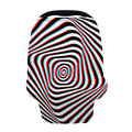 Anaglyph Optical Illusion Print Baby Seat Cover