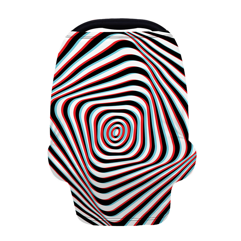 Anaglyph Optical Illusion Print Baby Seat Cover