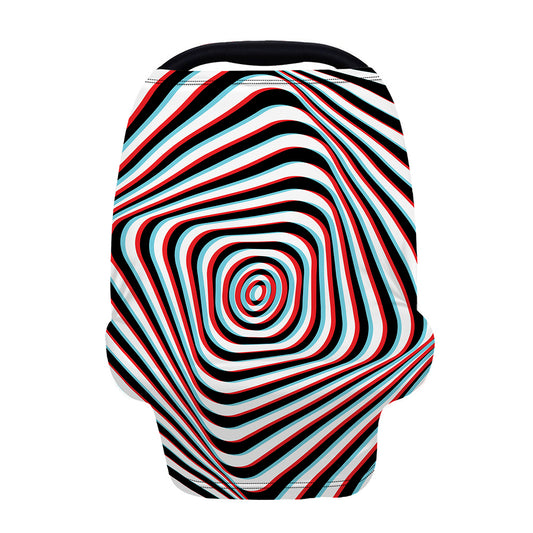 Anaglyph Optical Illusion Print Baby Seat Cover