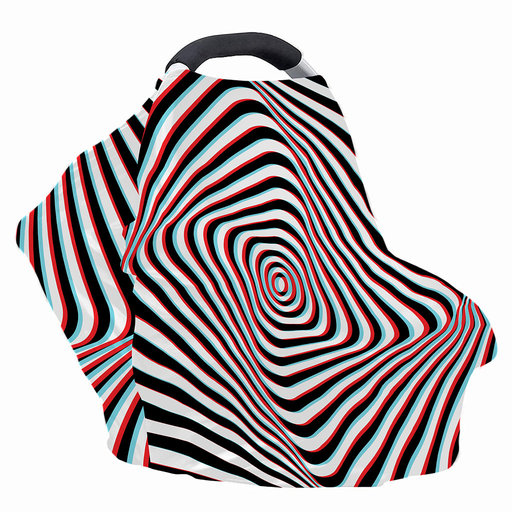 Anaglyph Optical Illusion Print Baby Seat Cover