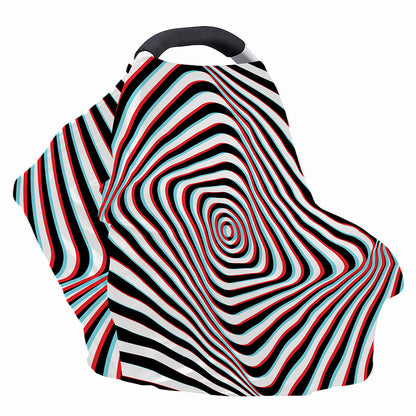 Anaglyph Optical Illusion Print Baby Seat Cover