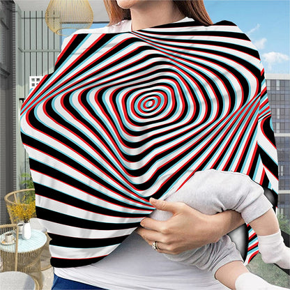 Anaglyph Optical Illusion Print Baby Seat Cover