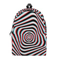 Anaglyph Optical Illusion Print School Backpack