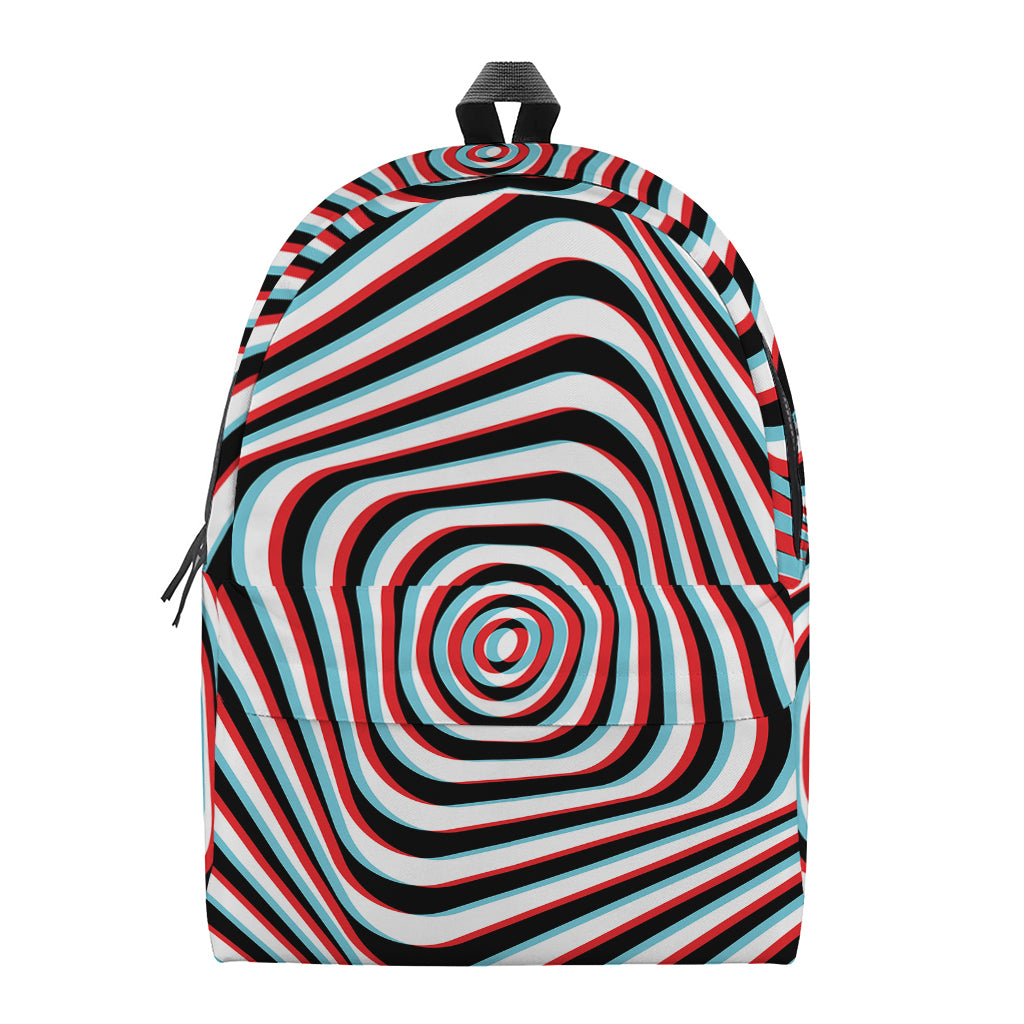 Anaglyph Optical Illusion Print Backpack