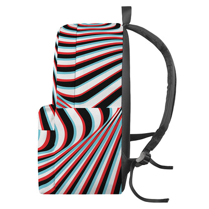 Anaglyph Optical Illusion Print Backpack
