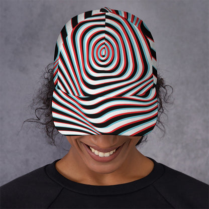 Anaglyph Optical Illusion Print Baseball Cap