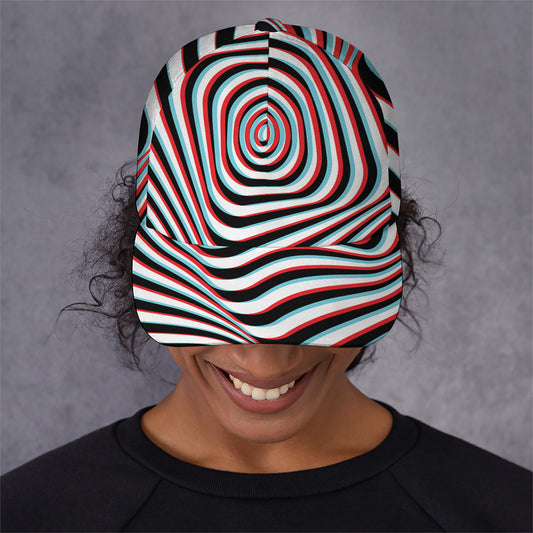 Anaglyph Optical Illusion Print Baseball Cap