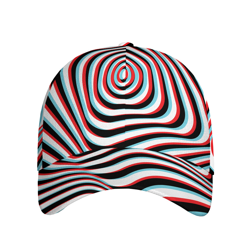Anaglyph Optical Illusion Print Baseball Cap