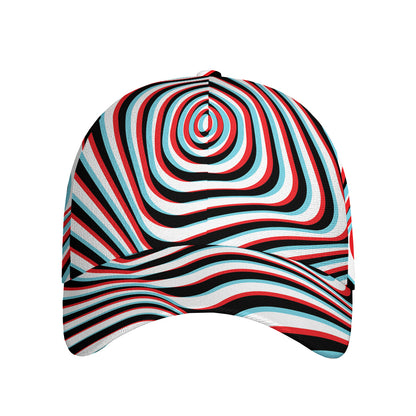 Anaglyph Optical Illusion Print Baseball Cap