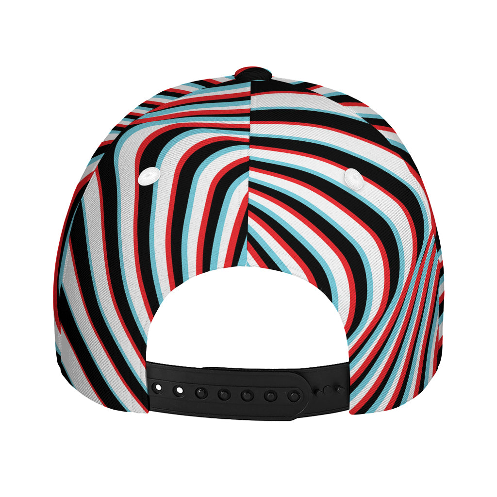 Anaglyph Optical Illusion Print Baseball Cap