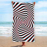 Anaglyph Optical Illusion Print Beach Towel