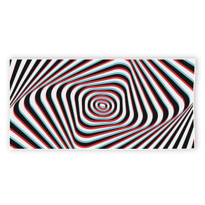 Anaglyph Optical Illusion Print Beach Towel