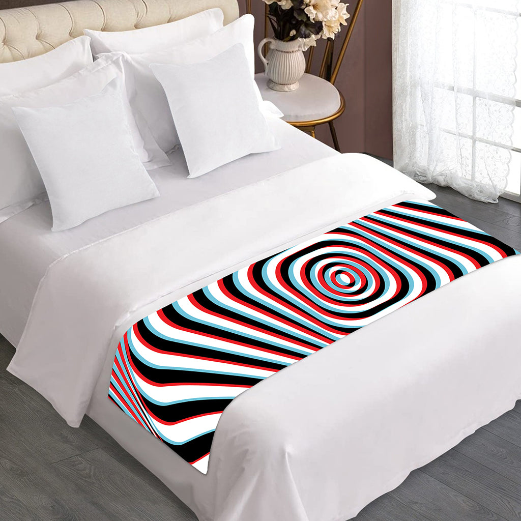 Anaglyph Optical Illusion Print Bed Runner