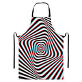 Anaglyph Optical Illusion Print Bib Apron With Pocket