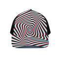 Anaglyph Optical Illusion Print Black Mesh Trucker Hat