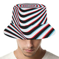 Anaglyph Optical Illusion Print Bucket Hat