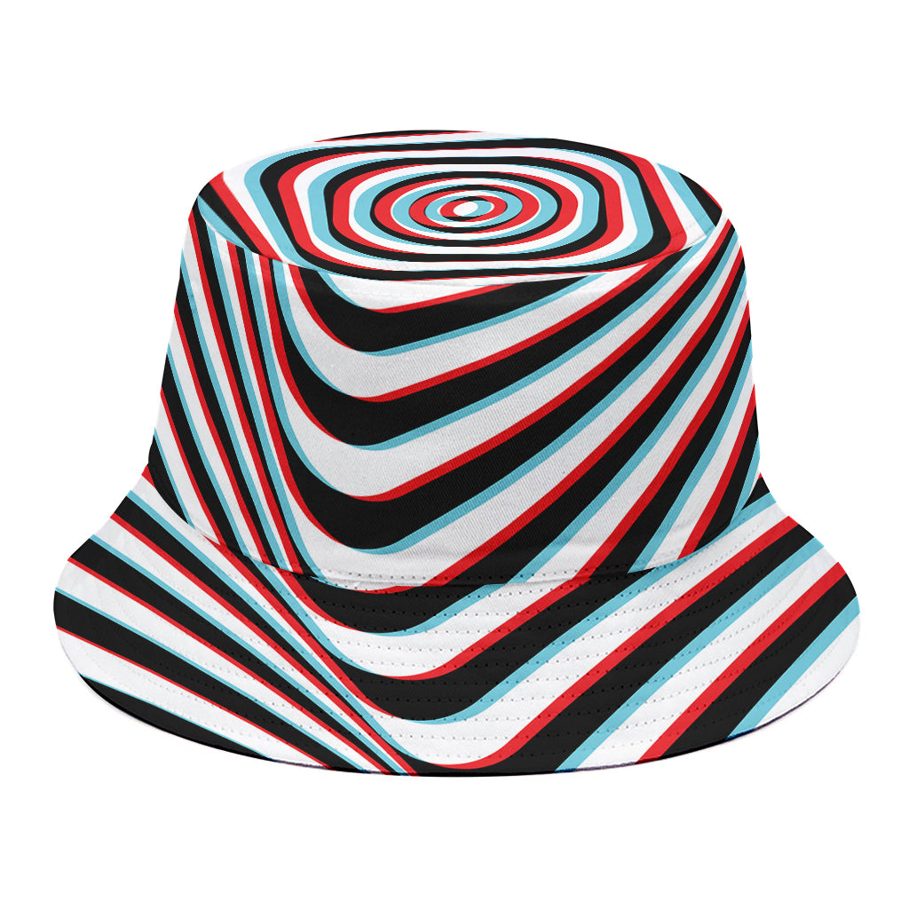 Anaglyph Optical Illusion Print Bucket Hat