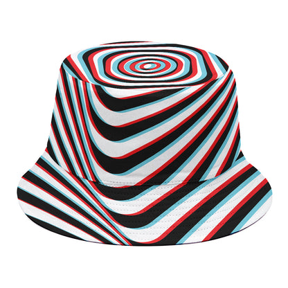 Anaglyph Optical Illusion Print Bucket Hat