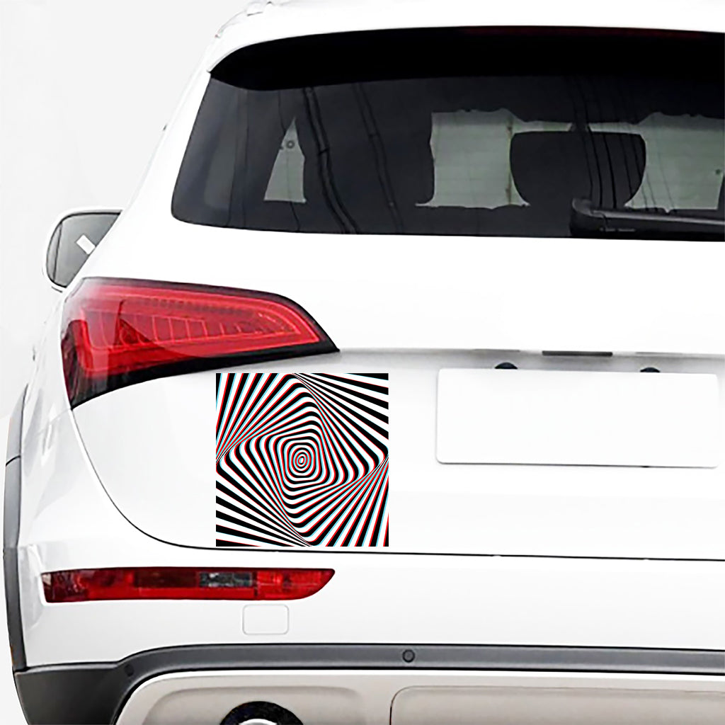 Anaglyph Optical Illusion Print Car Sticker