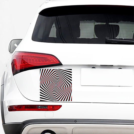 Anaglyph Optical Illusion Print Car Sticker