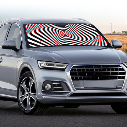 Anaglyph Optical Illusion Print Car Windshield Sun Shade