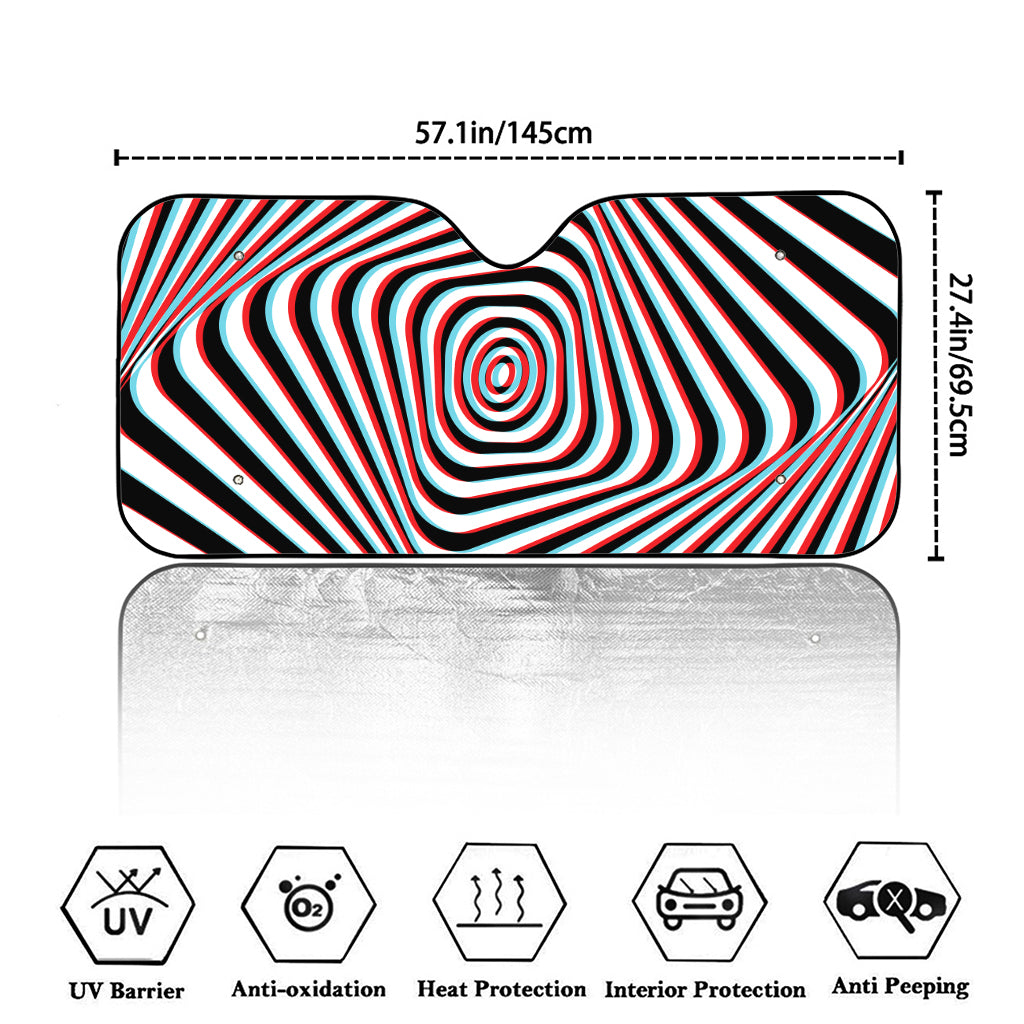 Anaglyph Optical Illusion Print Car Windshield Sun Shade