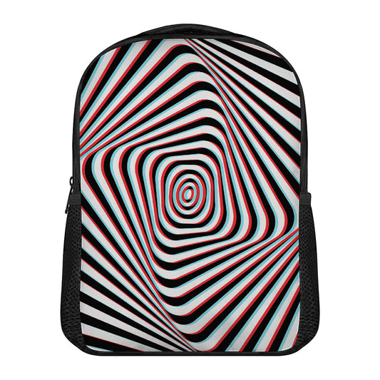 Anaglyph Optical Illusion Print Casual Backpack