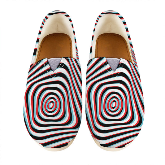 Anaglyph Optical Illusion Print Casual Shoes