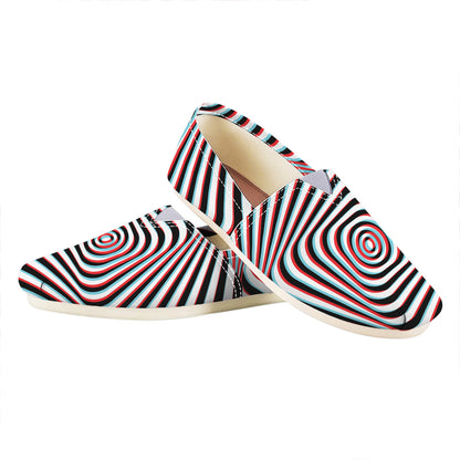 Anaglyph Optical Illusion Print Casual Shoes