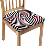 Anaglyph Optical Illusion Print Chair Cushion Cover