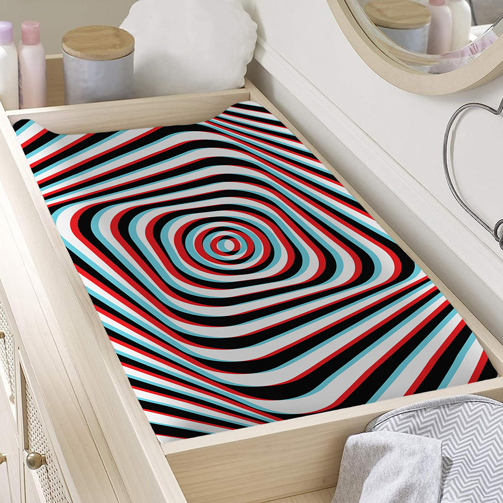 Anaglyph Optical Illusion Print Changing Pad Cover