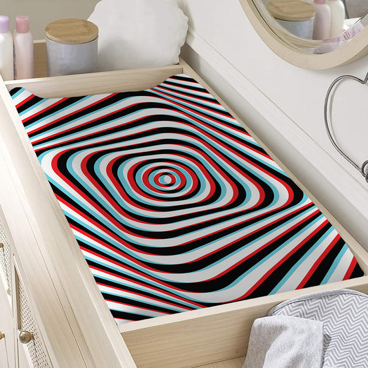Anaglyph Optical Illusion Print Changing Pad Cover